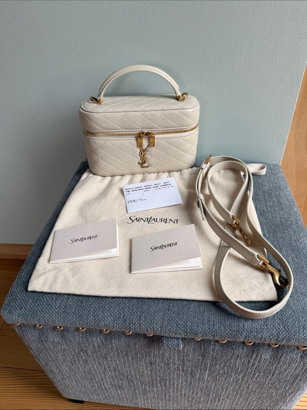 NWT Authentic Saint Laurent Gaby Vanity Lambskin bag